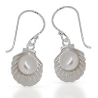 925 Sterling silver earrings - shell with pearl