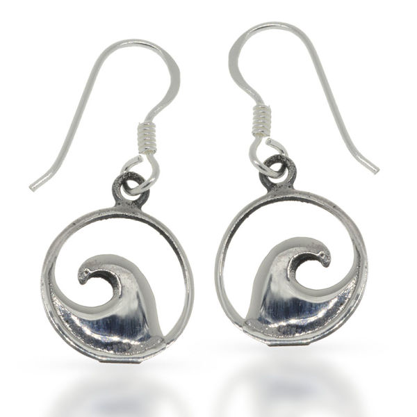 925 Sterling Silber Ohrhänger - Welle