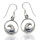 925 Sterling Silver Drop Earrings – Curving Wave in a Circle