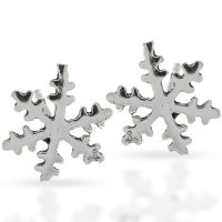 925 Sterling Silber Ohrstecker - Schneeflocke