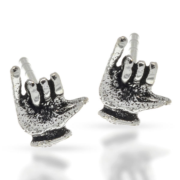 925 Sterling silver stud earrings - Shaka