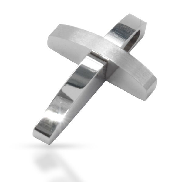 Stainless Steel Pendant – Cross of Curved Bands