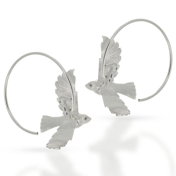 925 Sterling Silber Ohrhänger - Vogel