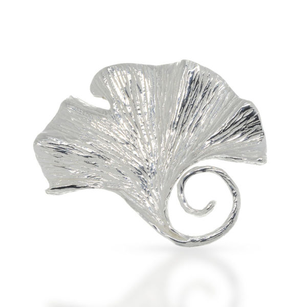 925 Sterling silver pendant - ginkgo leaf 50 mm