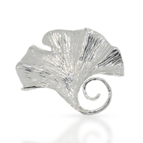 925 Sterling silver brooch - Ginkgo leaf