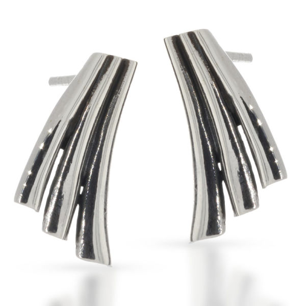 925 Sterling silver stud earrings - Abstract