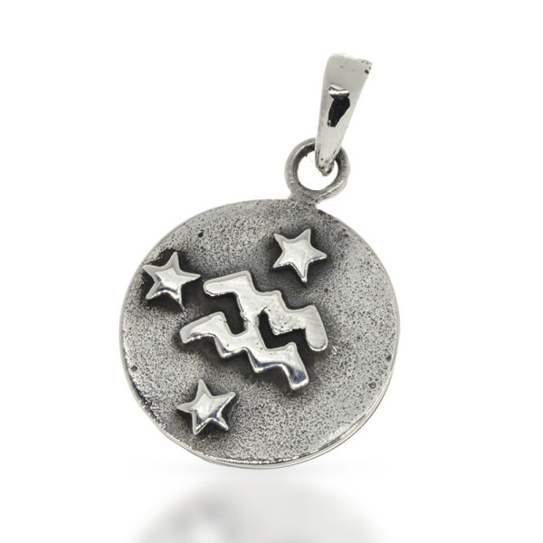 925 Sterling Silber Anhänger - Symbol Wassermann