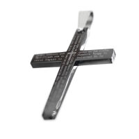 Edelstahlanhänger - Kreuz mit "Vater Unser"  spanisch