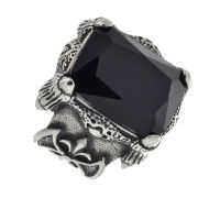 Stainless steel ring - Gothic Black Onyx
