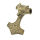 Stainless Steel Pendant - Thors Hammer and Wolf Head 88 mm-PVD-Gold
