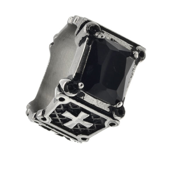 Stainless Steel Ring - Templar Black-62 (19,7 Ø) 9,9 US
