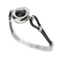 Edelstahlvinylarmband mit Onyx
