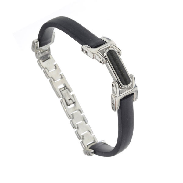 Edelstahlvinylarmband mit Carbon