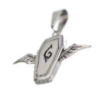 Stainless steel pendant - winged coffin