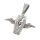Stainless steel pendant - winged coffin