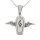 Stainless steel pendant - winged coffin