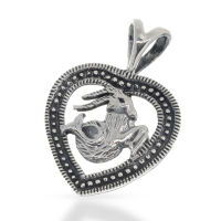 925 Sterling silver pendant - Heart with Capricorn