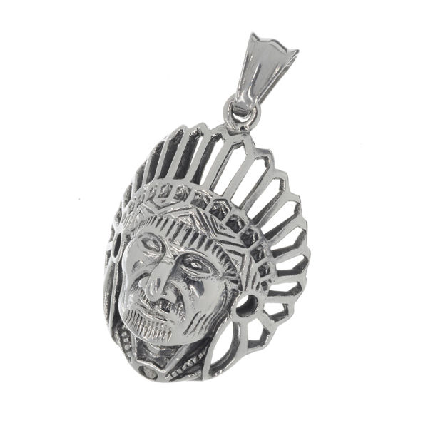 Stainless steel pendant - chieftains head