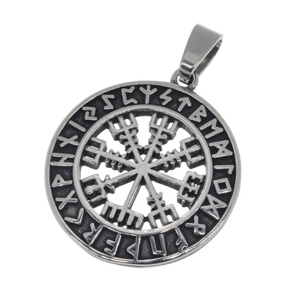 Edelstahlanhänger - Kompass "Vegvisir"