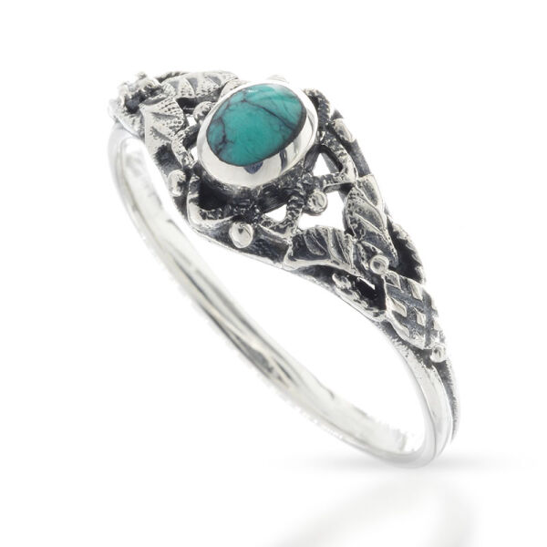 925 Sterling Silberring - "Siam" 58 (18,4 Ø) 8,4 US Türkis
