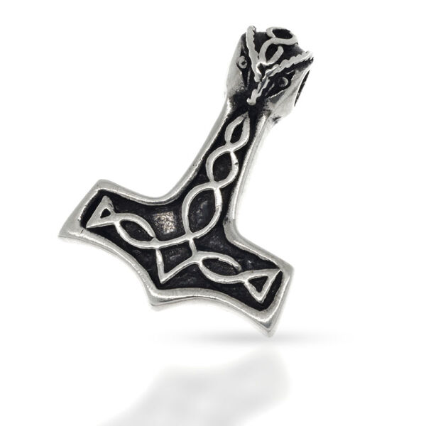 Thors Hammer with Elongated Loop Band in 925 Sterling Silver
