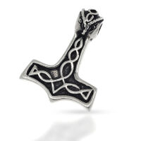 Thors Hammer with Elongated Loop Band in 925 Sterling Silver