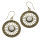 Bronze Earrings - Indian Chakras with Stone Decoration -...