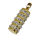 Stainless Steel Pendant with Cylinder and Stone Embellishment 30x11 mm-PVD-Gold
