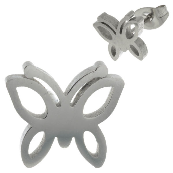 Stainless steel ear stud butterfly stainless steel