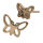 Stainless steel ear stud butterfly Rose gold