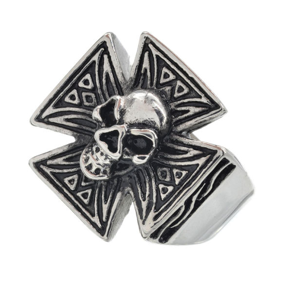 Stainless Steel Ring - featuring the Templar Cross of Death 60 (19,1 Ø) 9,1 US