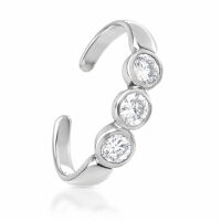 925 Sterling Silver Toe Ring / Childrens Ring with Three...