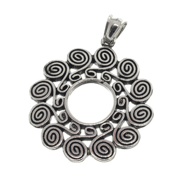 Edelstahlanhänger - 12 Spiralen