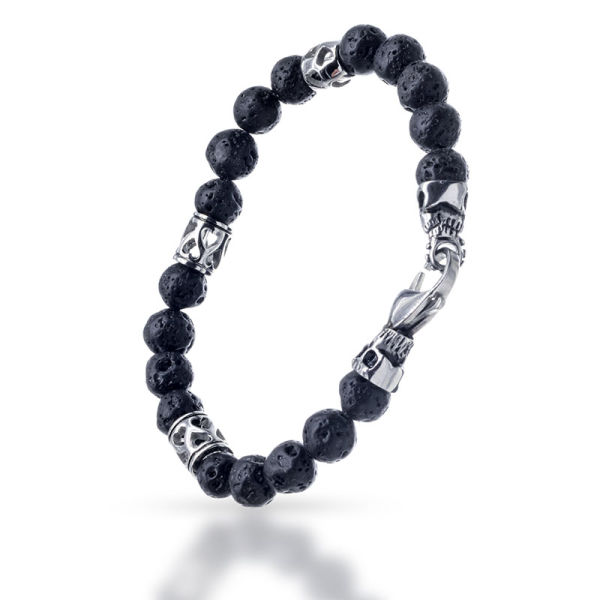 Armband mit Totenköpfen und Herzelementen