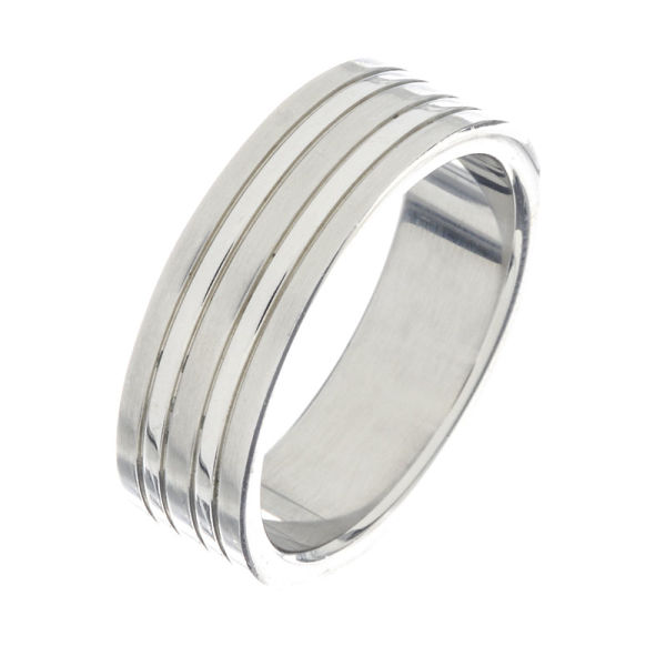 Edelstahlring - Ring mit umlaufenden Streifen