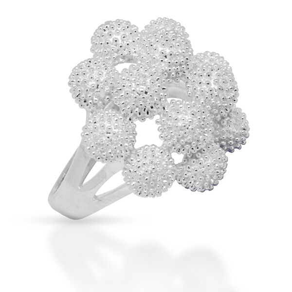 925 Sterling Silberring - Blumenmuster