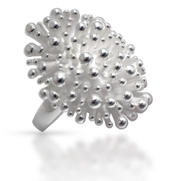925 Sterling Silberring - Blumenform