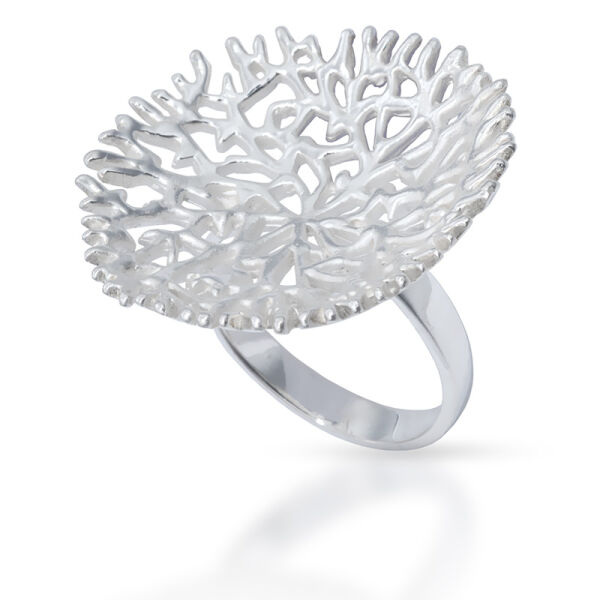 925 Sterling Silberring - Koralle