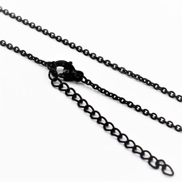 Anchor chains 1,5mm-PVD-Black-60cm-with Extension