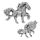 925 sterling silver stud earrings - horse