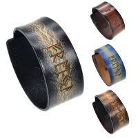Lederarmband verschiedene Farben - Wikinger Runen