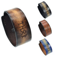 Leather Bracelet various Colors - Viking Runes