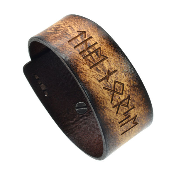 Leather Bracelet Light Brown - Norse