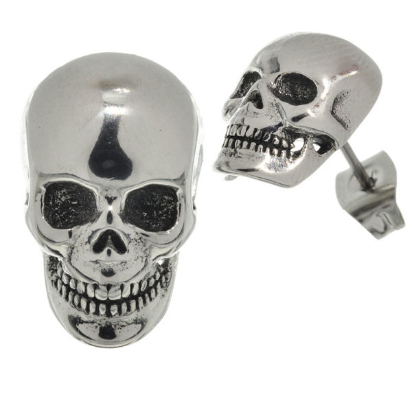 Edelstahlohrstecker - Totenkopf