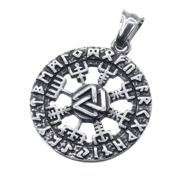 Stainless steel pendant - "Vegvisir"