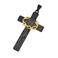 Stainless steel pendant - "Cross of thorns"