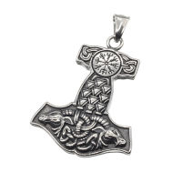 Stainless steel pendant - "Thors hammer" steel