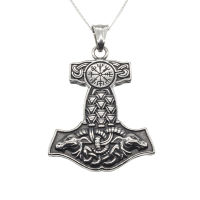 Stainless steel pendant - "Thors hammer" steel