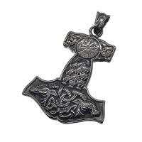 Edelstahlanhänger - "Thors Hammer" Schwarz