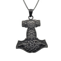 Edelstahlanhänger - "Thors Hammer" Schwarz